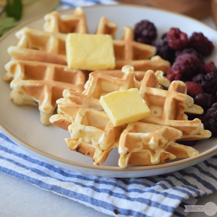 Buttermilk Waffle Recipe with Blackberries