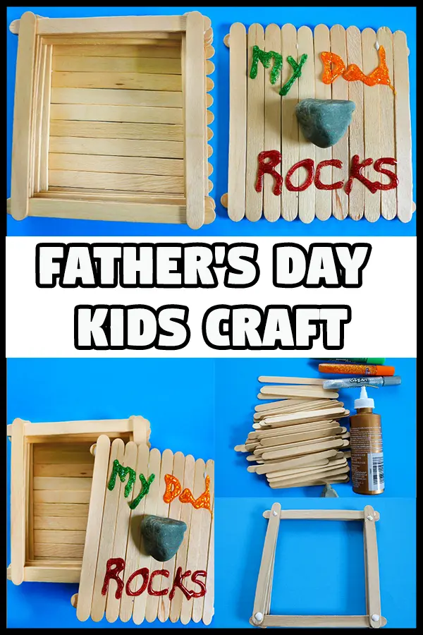 Collage of Dad Rocks Keepsake Box craft tutorial photos.