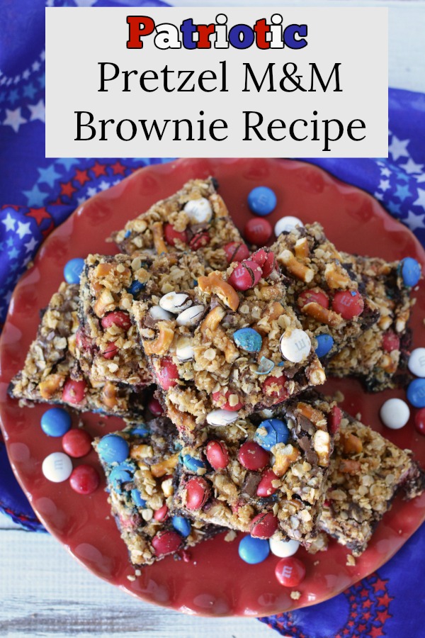 Learn how to make these yummy patriotic pretzel m&m brownies using a box mix.