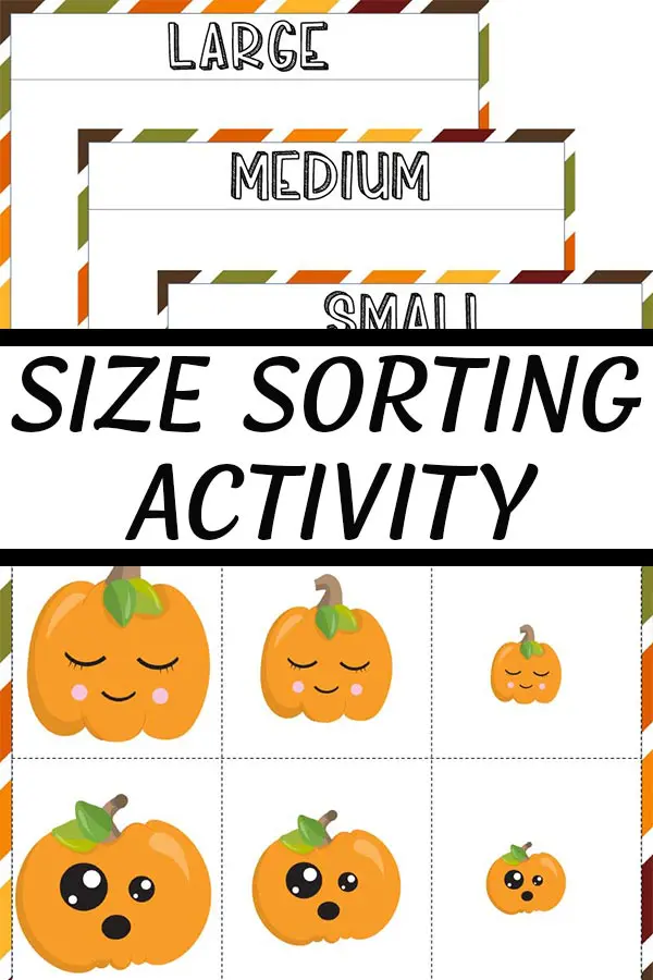 collage of preview images of pumpkin sorting activity printable