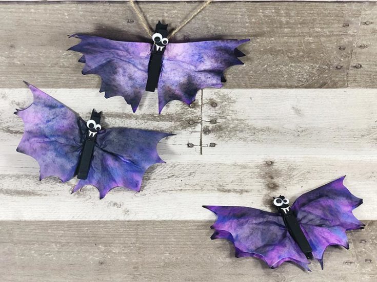Coffee Filter Bats Halloween Craft for Kids