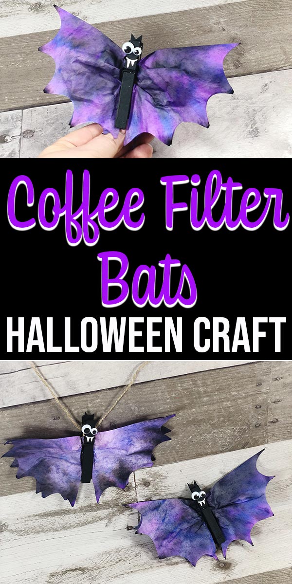 Coffee Filter Bats Halloween Craft for Kids