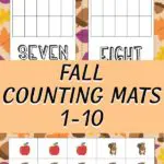 Counting mats 7 and 8 with leaves and apples preview images of printable packet