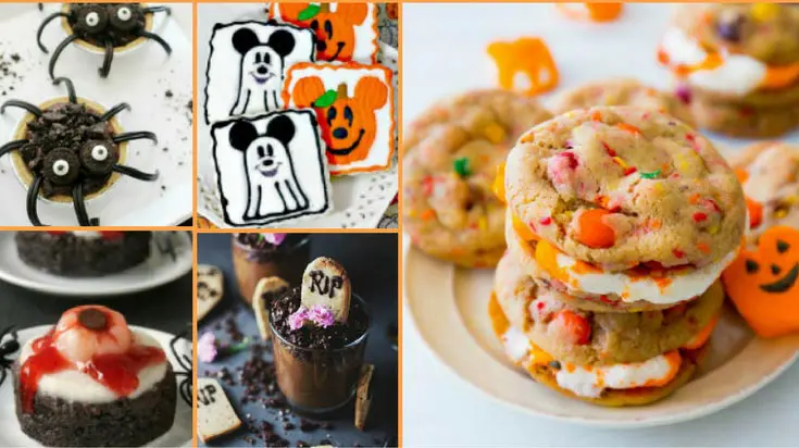 Collage of Halloween cookies and dessert ideas
