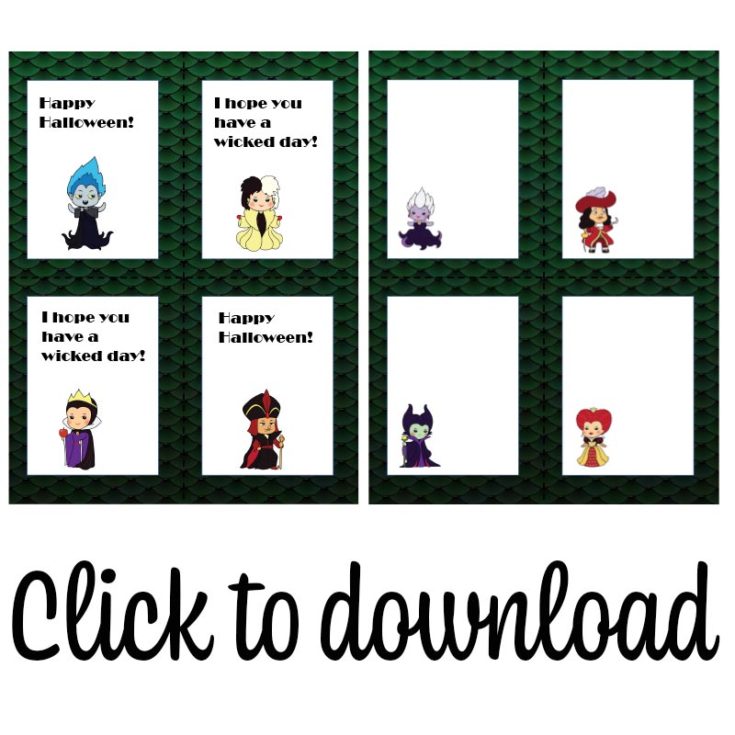 Printable Disney Villains Lunch Box Notes for Kids