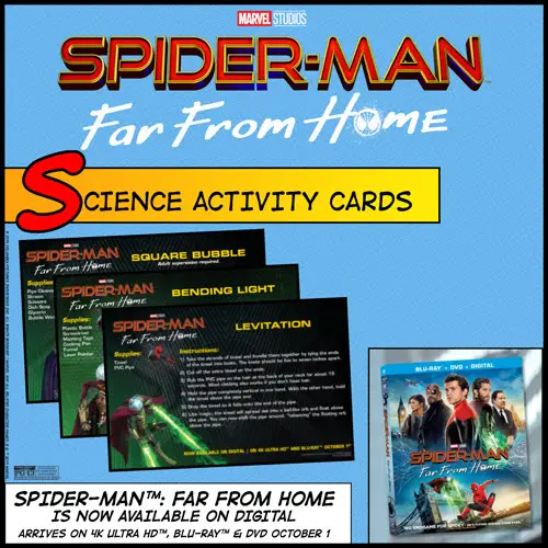 Preview images of the Spider Man science activity cards
