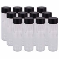 Plastic Bottles with Black Lids