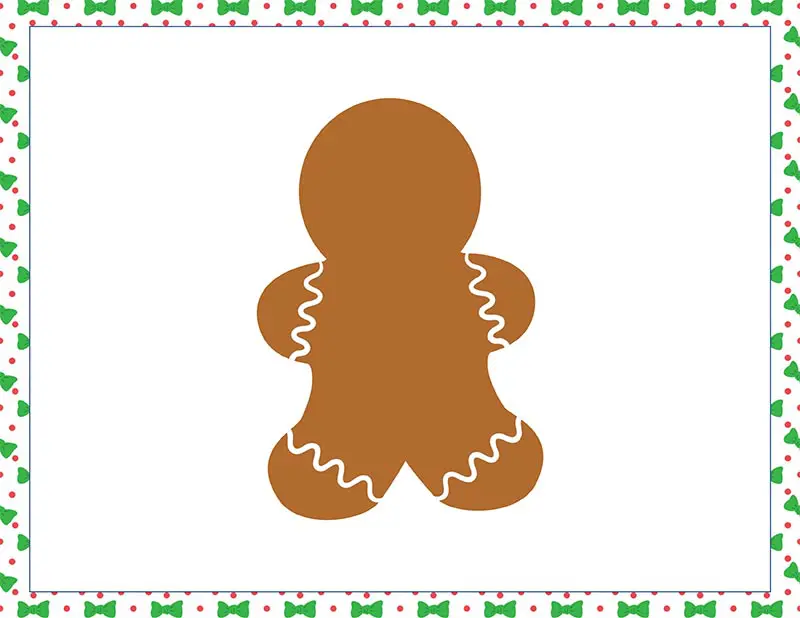 Blank gingerbread cookie playdough mat printable image preview