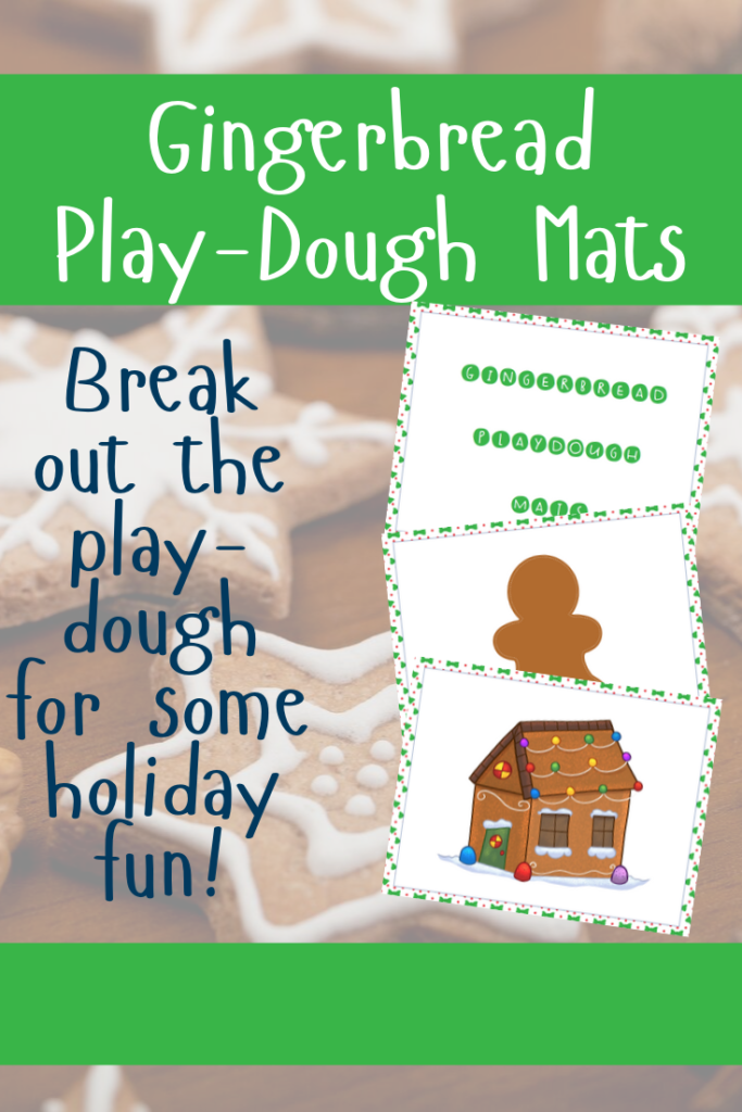 Preview images of printable gingerbread themed sheets with text overlay.