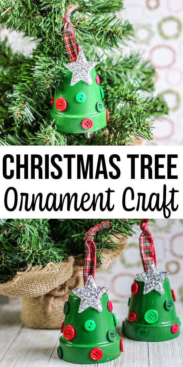 Christmas Tree Clay Pot Ornament Craft for Kids