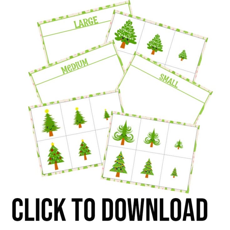 Christmas Tree Size Sorting Printable Activity