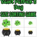 Preview image of shamrock sorting printable with text overlay.