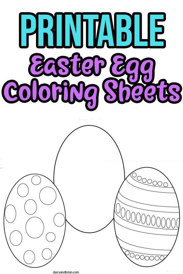 preview image of Easter egg coloring pages with text overlay.