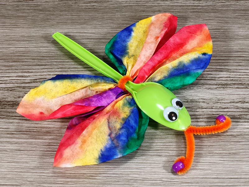 Coffee Filter Dragonfly Craft for Kids