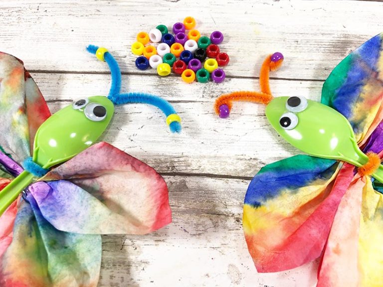 Coffee Filter Dragonfly Craft for Kids