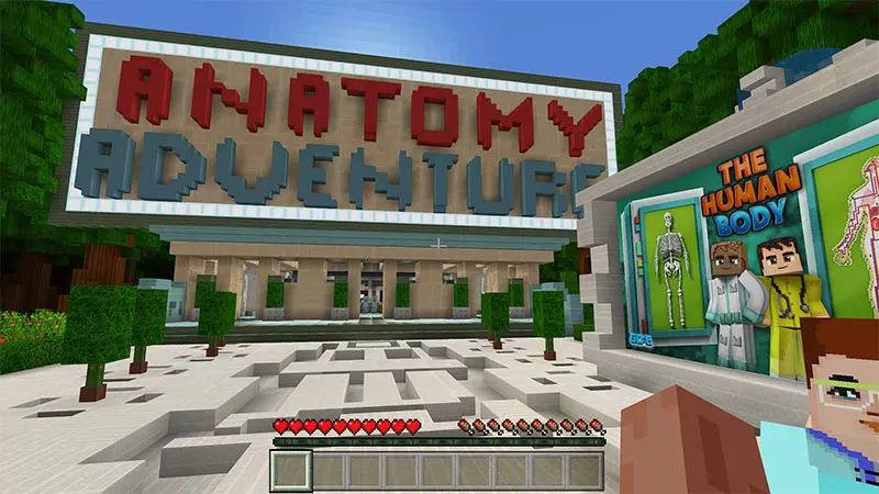 Screenshot of Minecraft's Anataomy Adventure building.