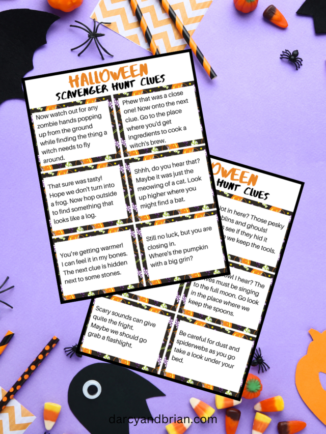 Printable Halloween Scavenger Hunt Clues Story