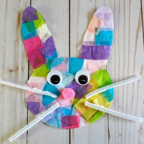 Bunny Tissue Paper Suncatcher Craft