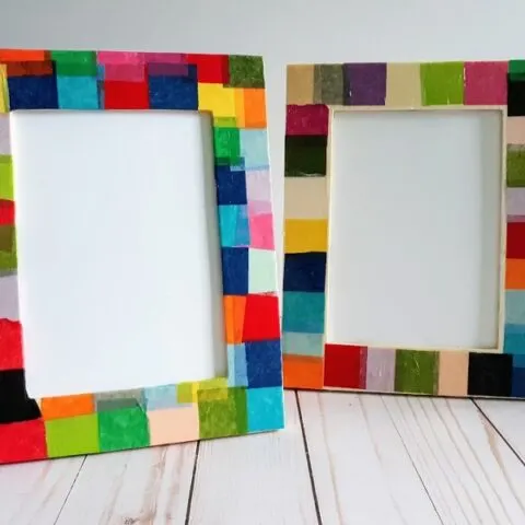 Tissue Paper Picture Frame Craft