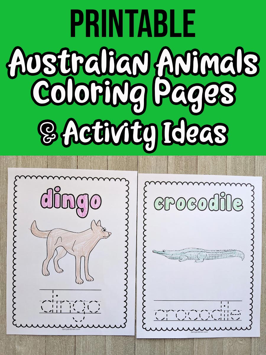 Australian Animals Printable Coloring Pages and Activities