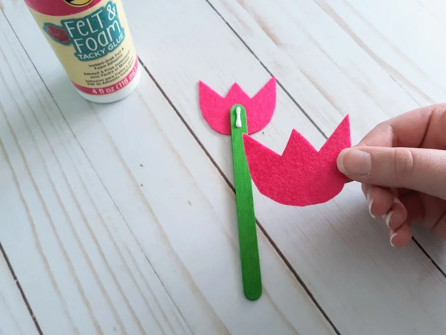 Felt, Button, and Popsicle Stick Flower Craft - Frugal Fun For