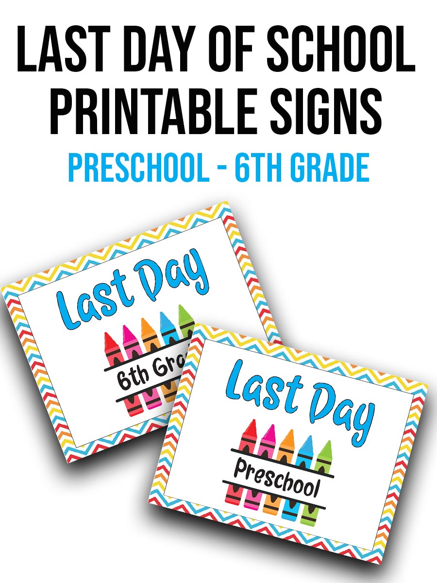 Last Day of School Printable Signs Customized by BitsyCreations Personalized Sign Milestone Sign Last Day of School Sign