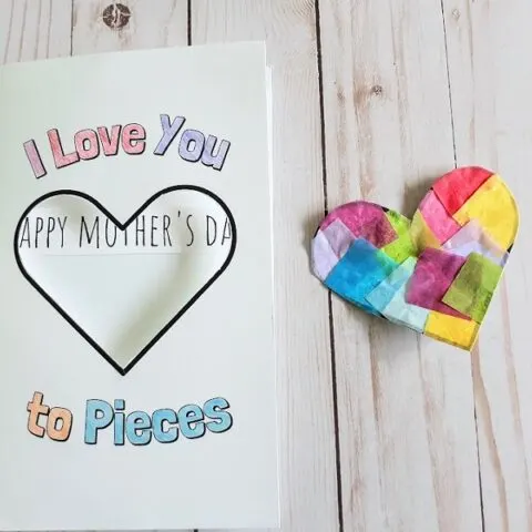 Printable I Love You To Pieces Card Craft