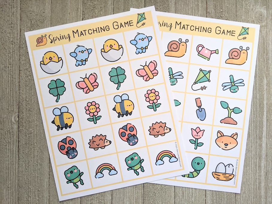 21 Free, Printable Memory Matching Games for Kids