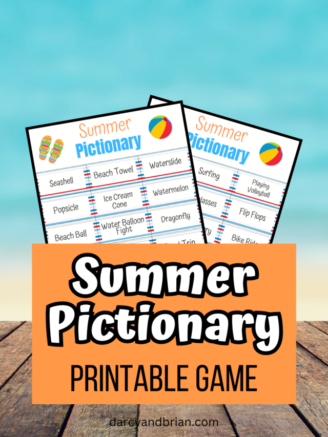 Summer Pictionary Printable Game for Kids Story