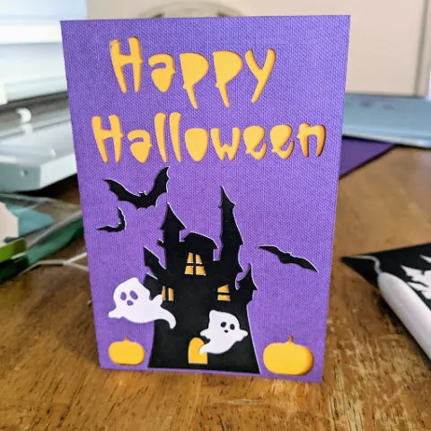 Cute Haunted House Halloween Card Cricut Project