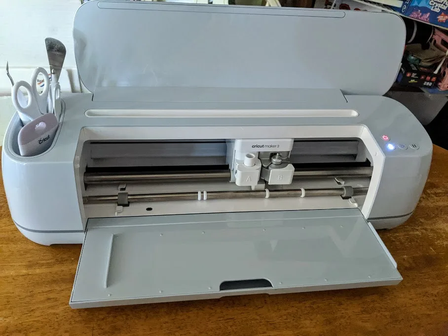 New Cricut Maker 3 cutting machine open and ready to use.