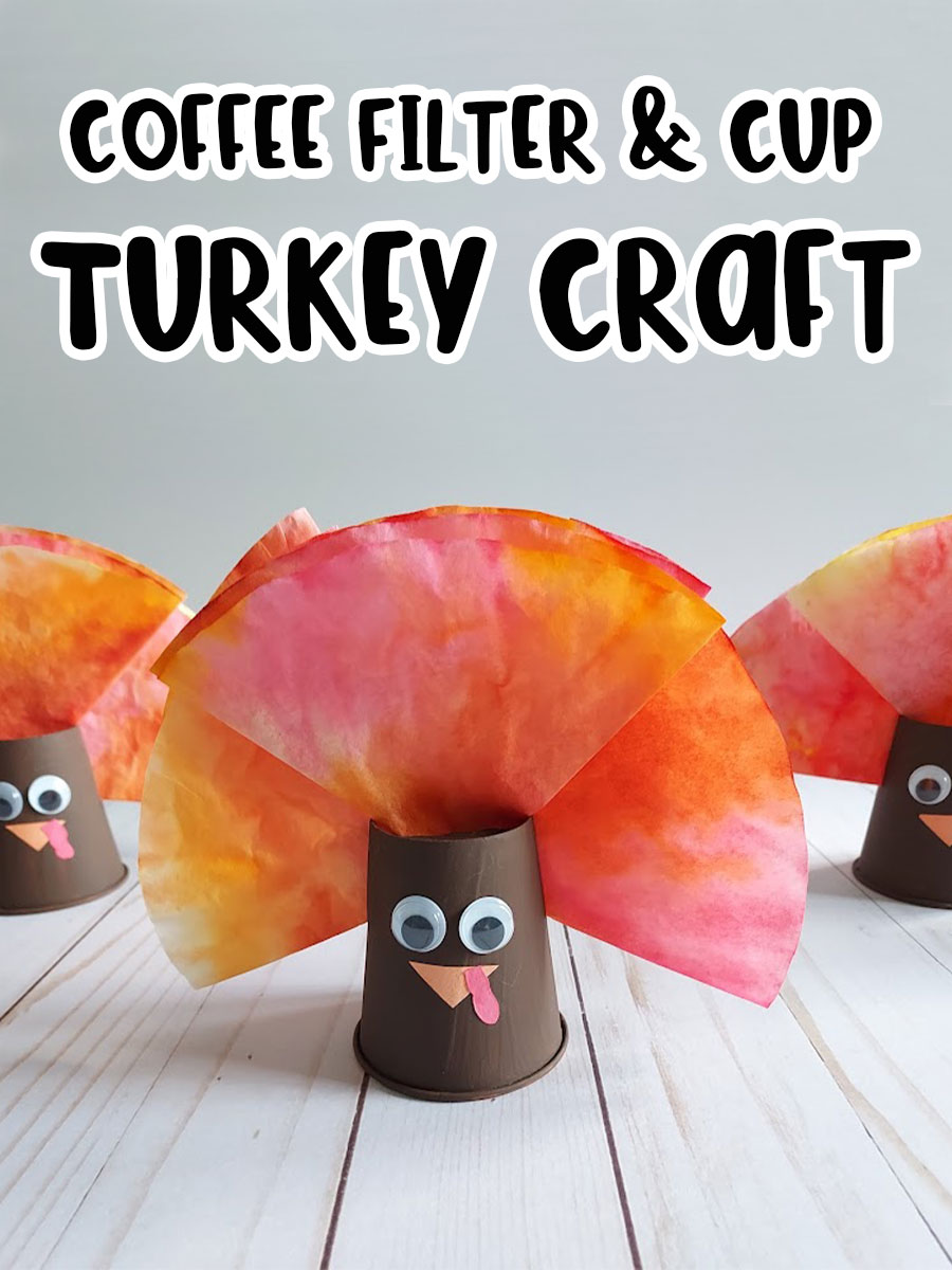 coffee filter paper cup turkey craft