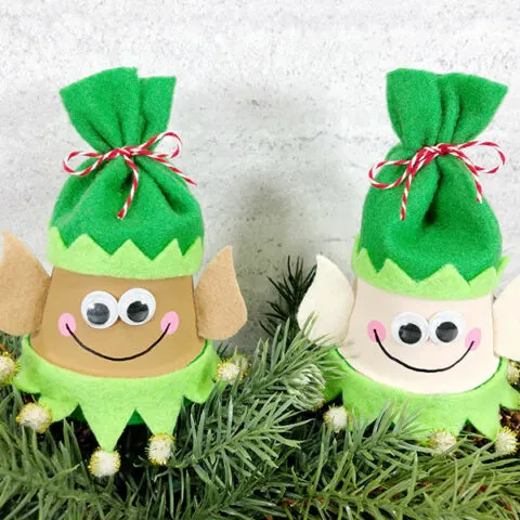 Elf Clay Pot Christmas Ornament Craft