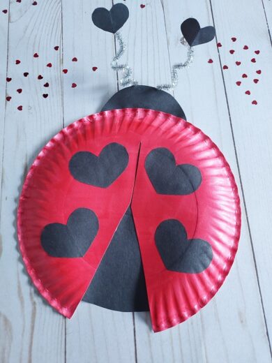 Paper Plate Love Bug Valentine's Day Craft for Kids
