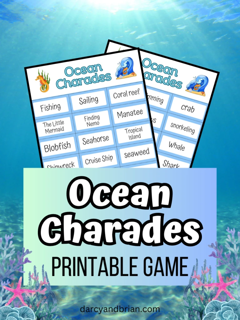 Printable Ocean Charades Game for Kids