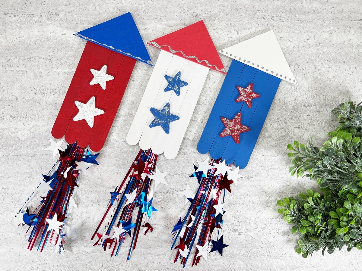Popsicle Stick Firework Rocket Craft