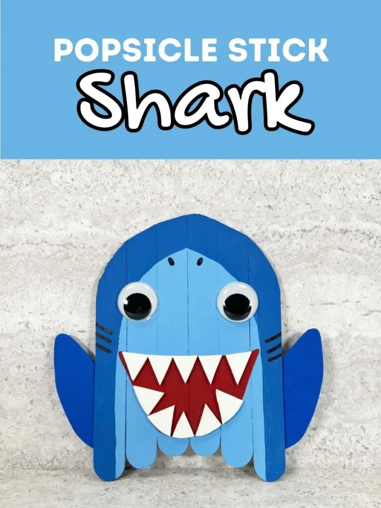 Popsicle Stick Shark Craft for Kids