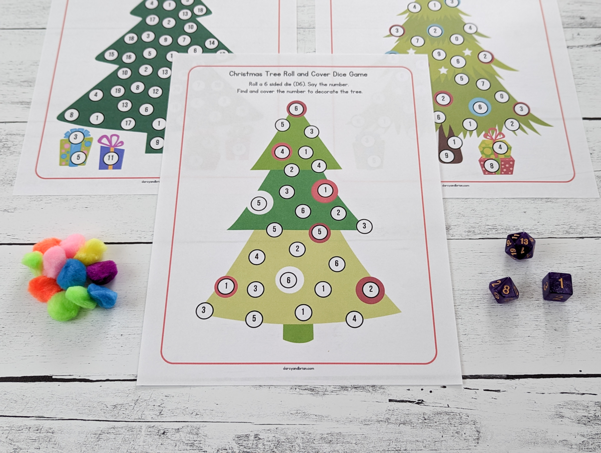 Christmas Two Dice Roll and Cover Game - Craftulate