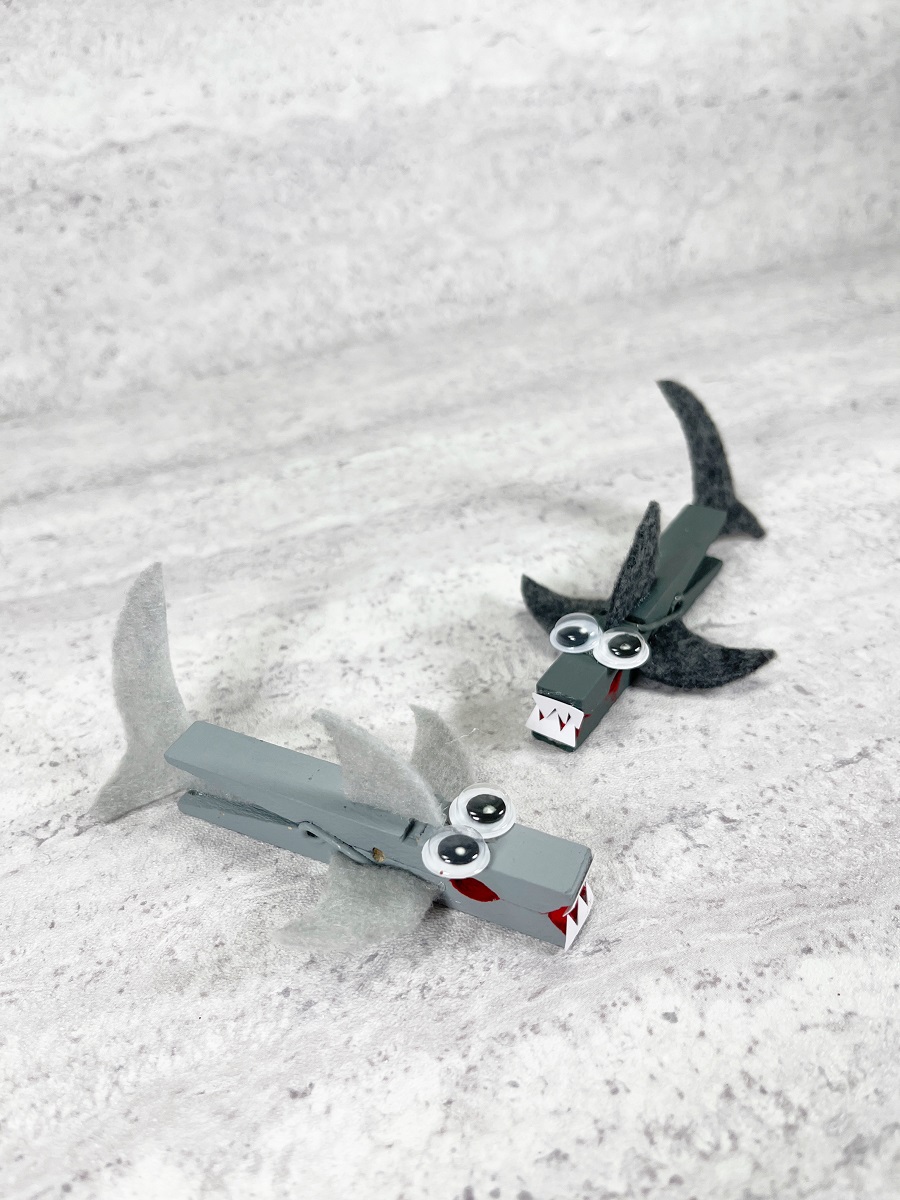 Shark Clothespin Craft for Kids Get Creative this Shark Week!