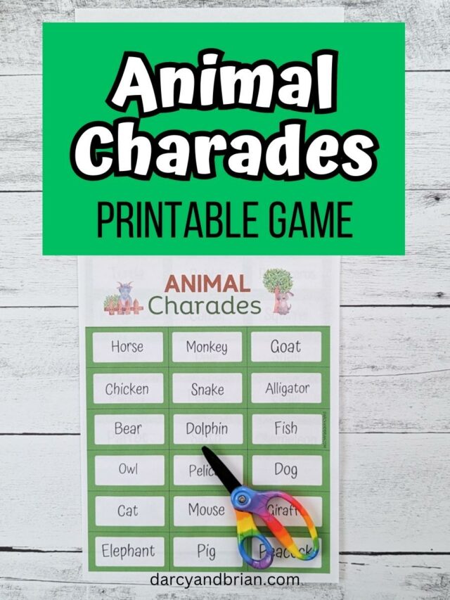 Animal Charades Printable Game for Kids Story