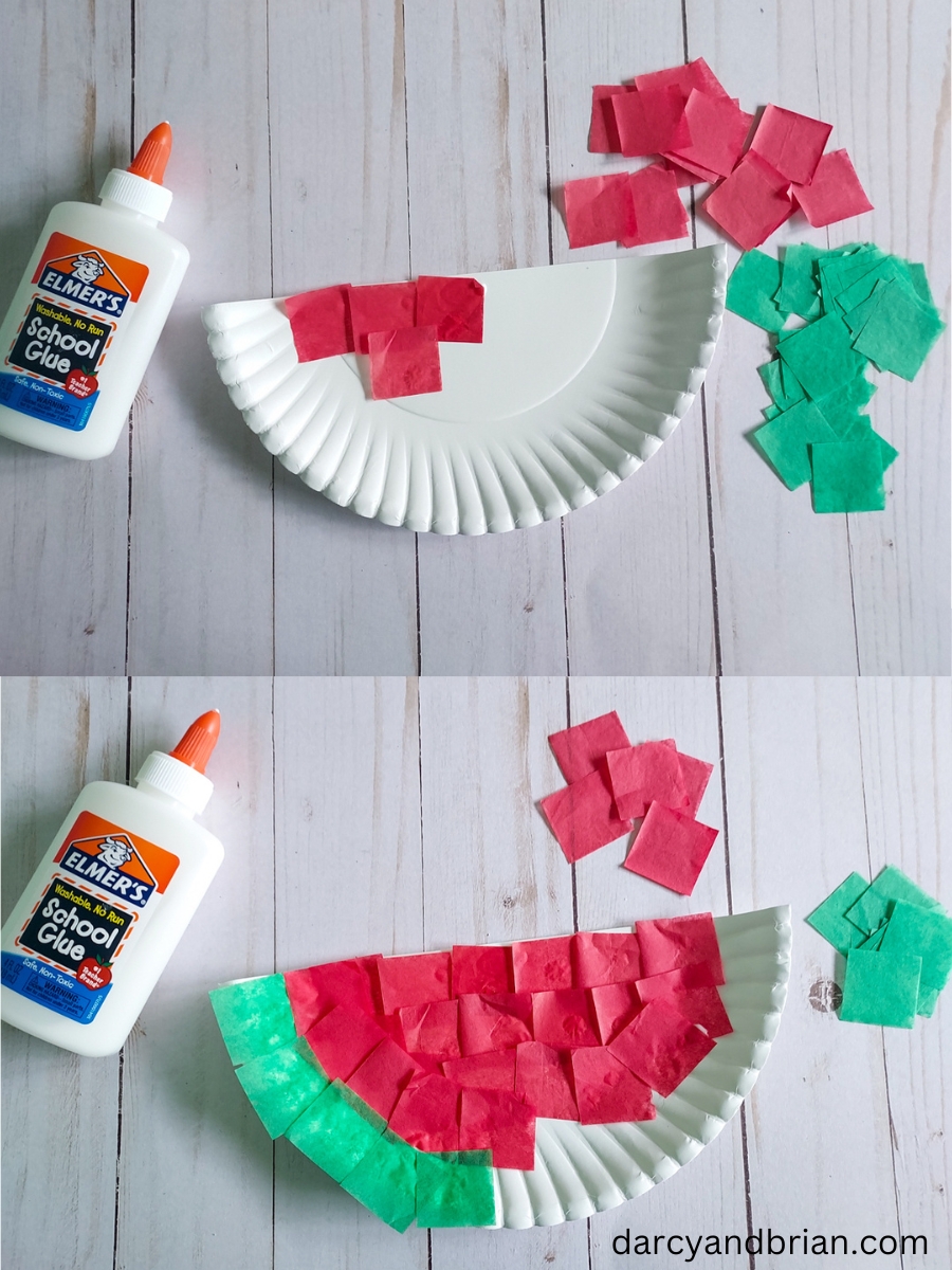 Tissue Paper Watermelon Craft for Kids Easy & Fun!