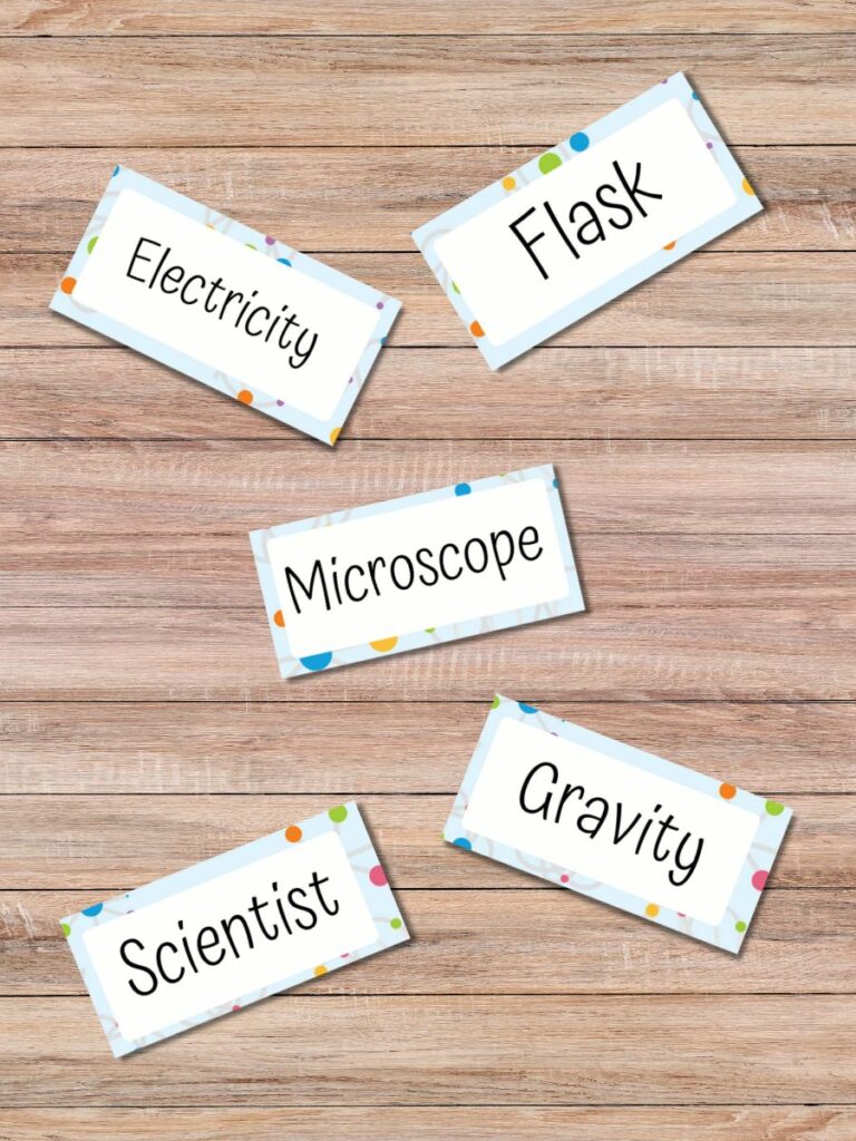 Science Pictionary Printable Game for Kids