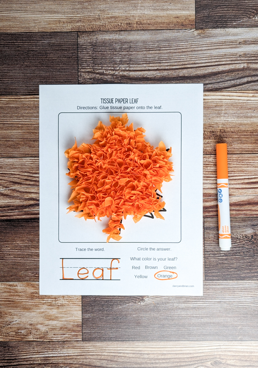 Tissue Paper Leaf Craft Fun Preschool Fall Activity Tissue paper leaf craft fun preschool fall activity
