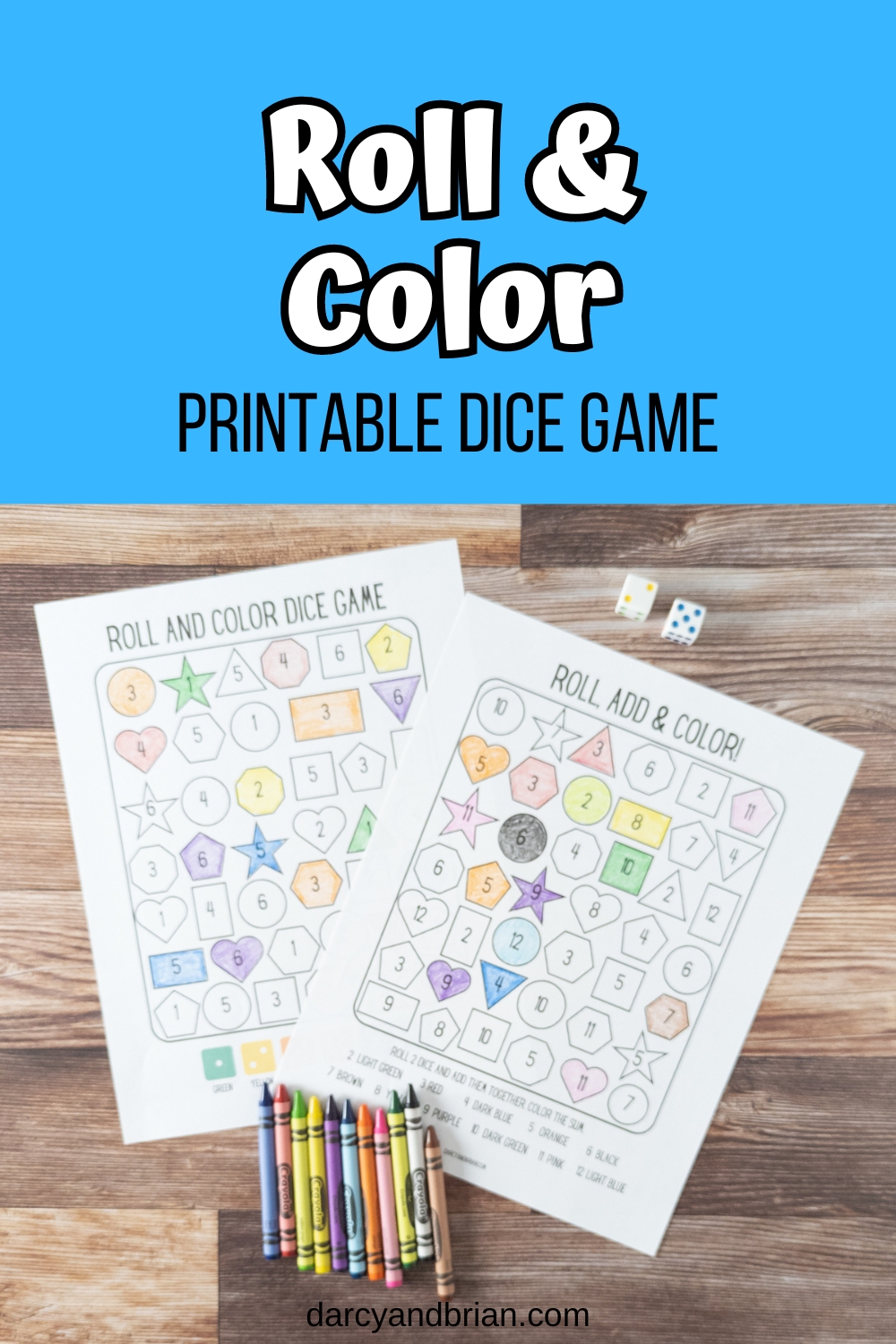 Roll and Color Dice Game Preschool & Kindergarten Math Activity