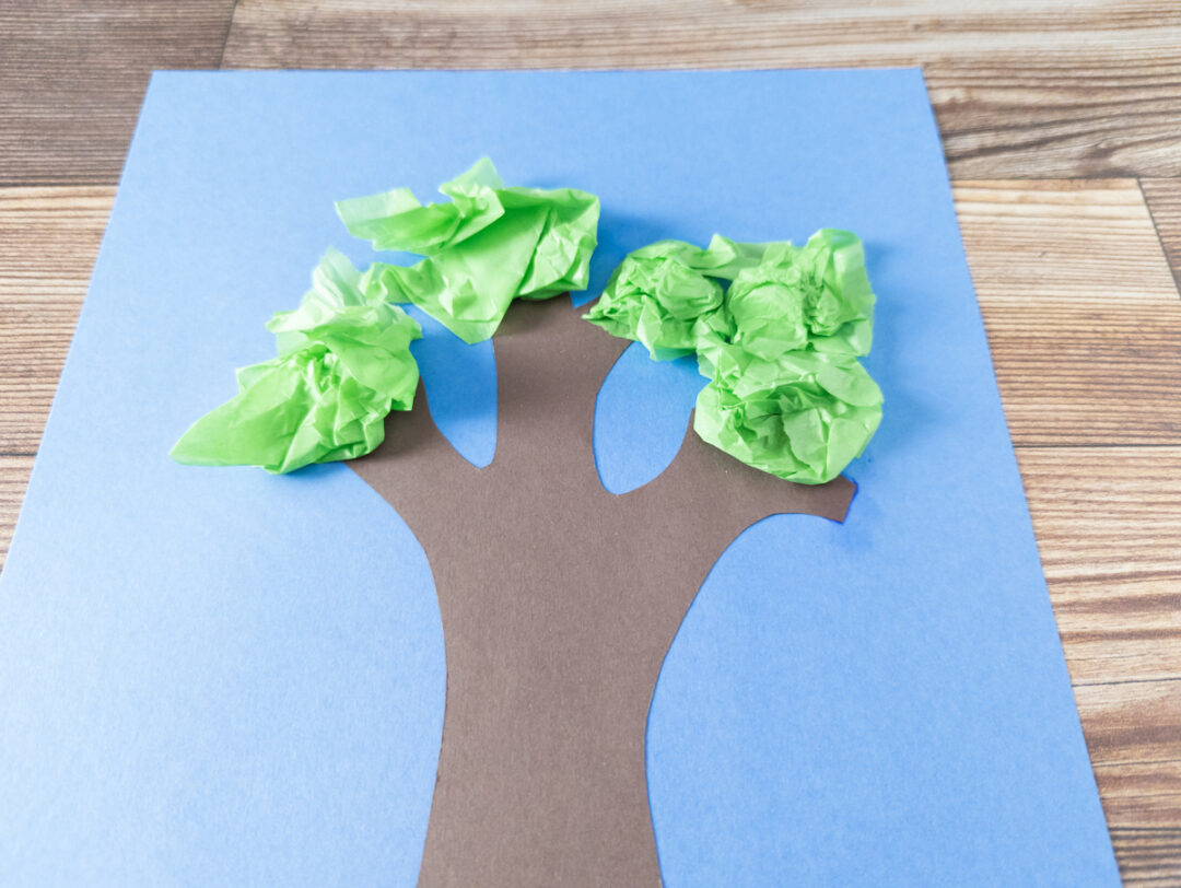 Tissue Paper Tree Craft Easy Preschool Art Project