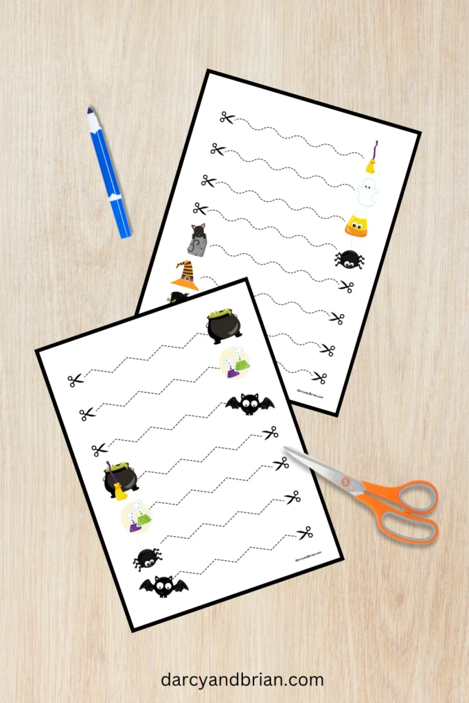 Scissor Skills Worksheet with Monsters - Reading adventures for