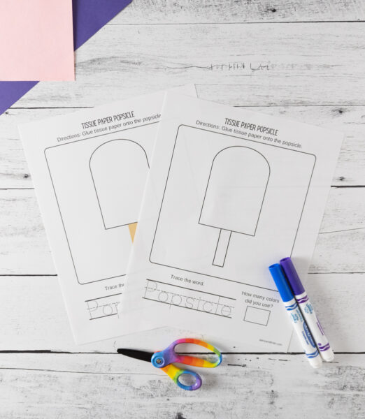 Popsicle Tissue Paper Craft Preschool Activity for Kids
