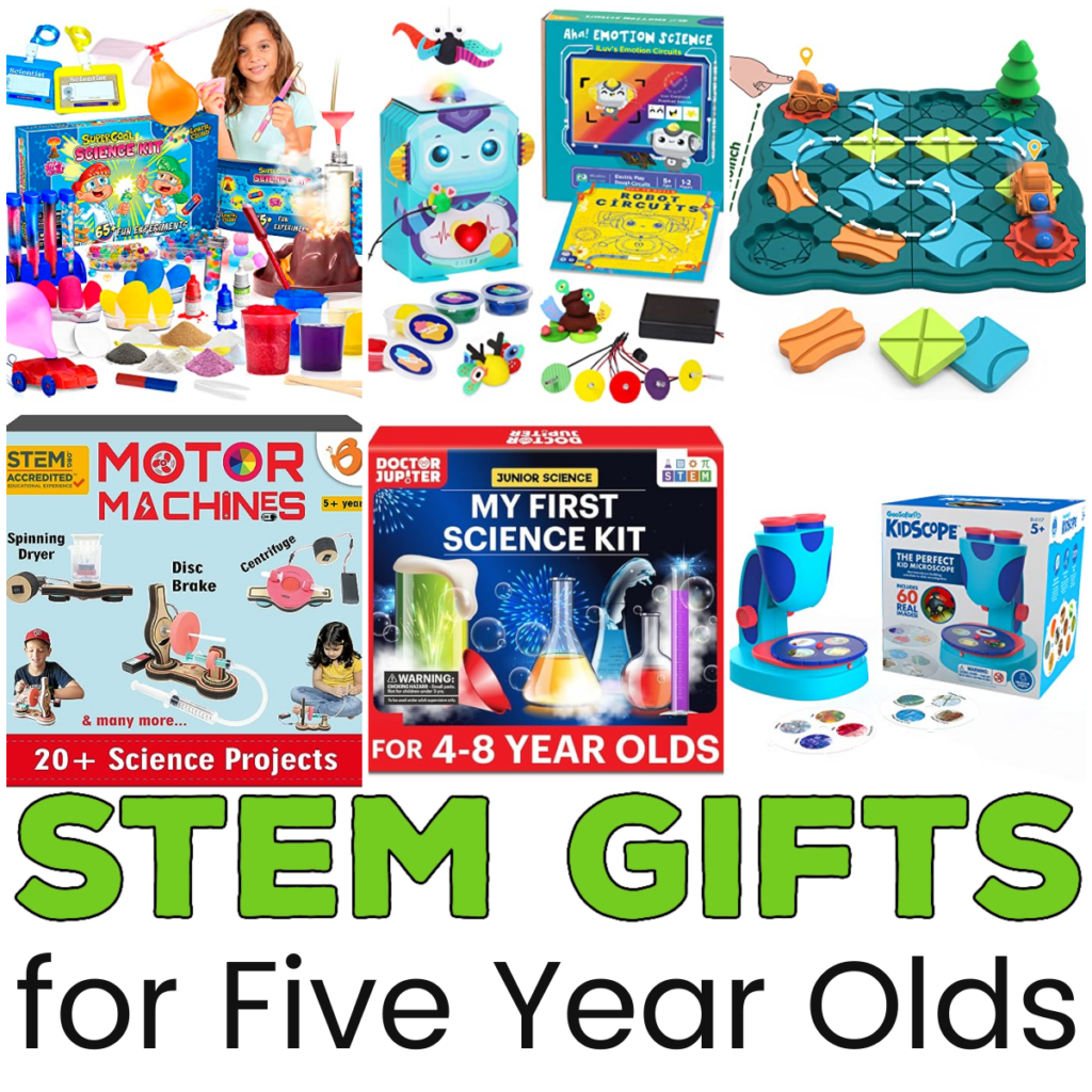 Collection of STEM gift ideas for young children.