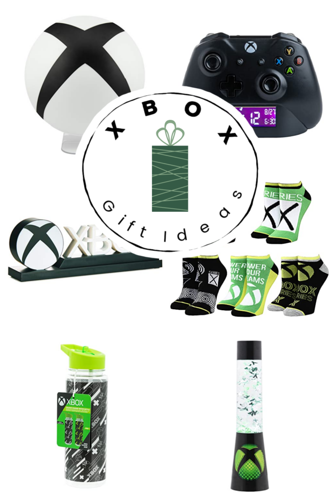 Photo collage of Xbox themed items perfect for gifts.