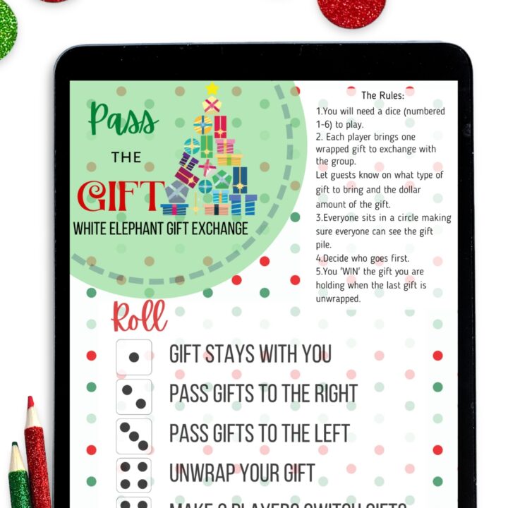 Roll the Dice Gift Exchange Printable White Elephant Gift